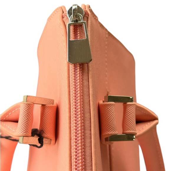 Karla Hanson Grace Satchel Bag Coral Silver Hardware Removable Crossbody Strap - Picture 11 of 16